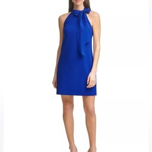 NWT Vince Camuto Bow Neck Halter Dress in Blue